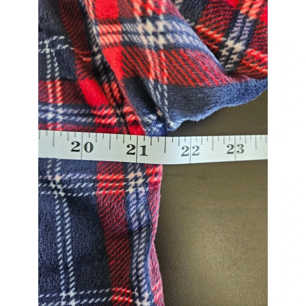 Nautica Pajama Set M Plaid Navy Red Stretch Sleepwear NWT Cozy Holiday‎